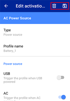 Save activation item
