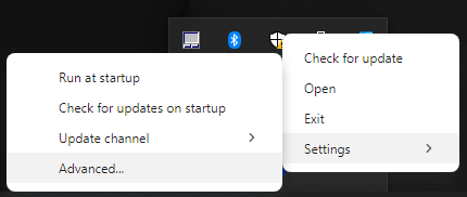 advanced configuration tray