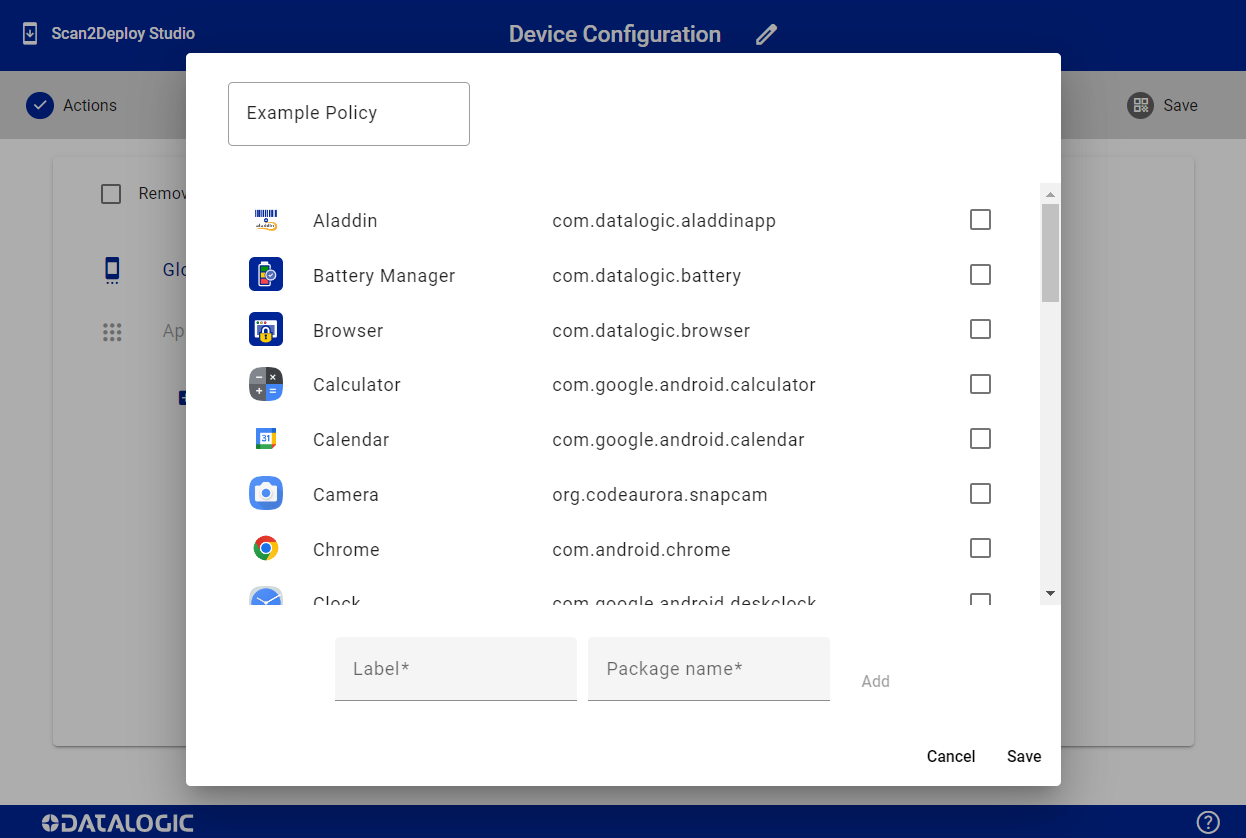 Scanner Settings page