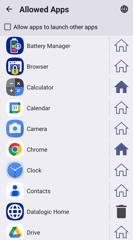 Allowed Apps Settings