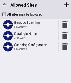 Allowed Sites Settings