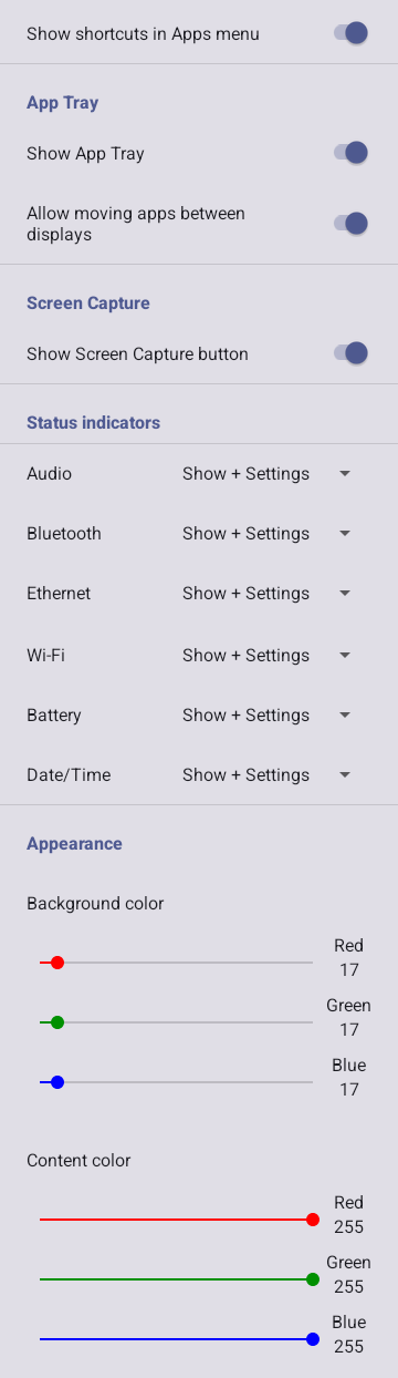 Taskbar Settings