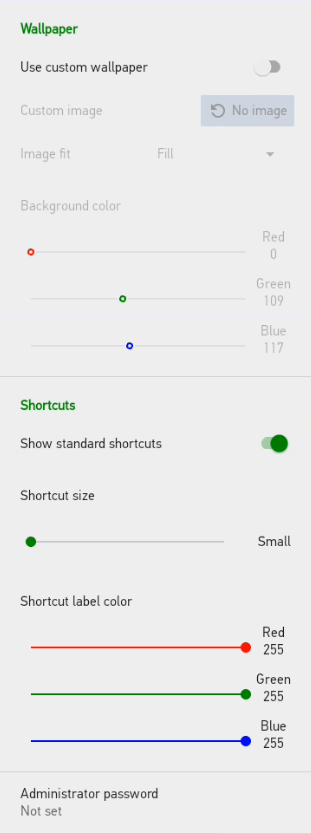 Desktop Settings
