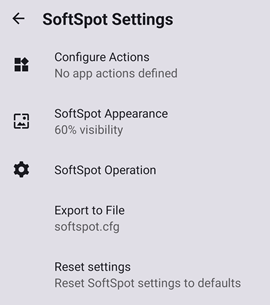 SoftSpot Settings