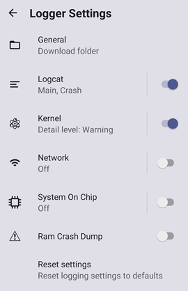 Settings Screen