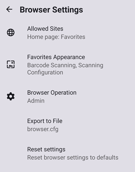 Browser Settings