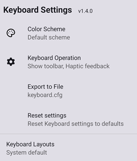 Settings Screen