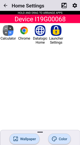 Home Settings Screen