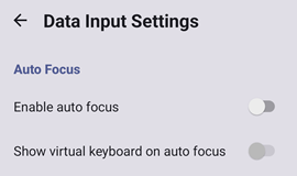Data Input Settings