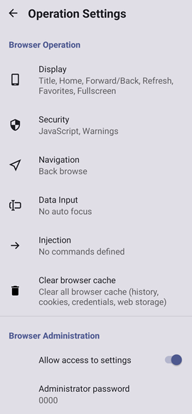 Operation Settings
