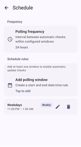 Schedule Settings
