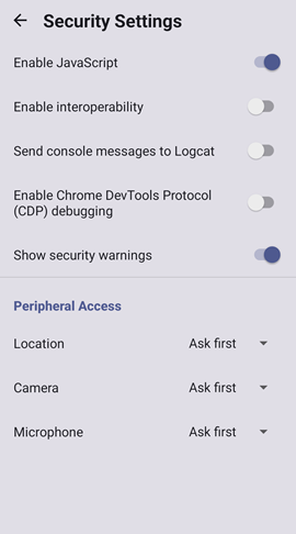 Security Settings