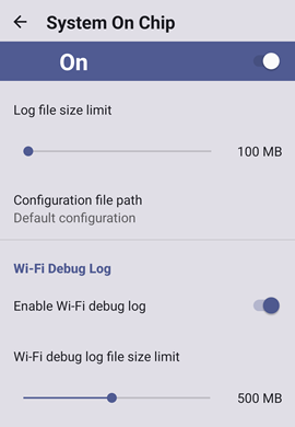 System On Chip Settings