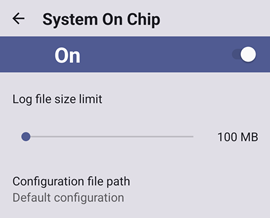 System On Chip Settings