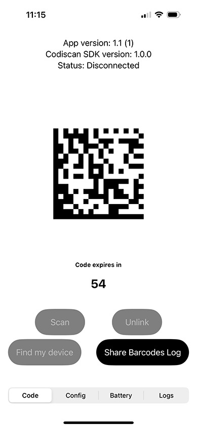 Code Tab Pairing Mode