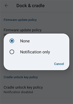 Cradle unlock policy