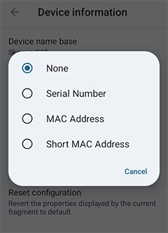 Device name suffix