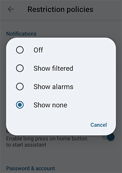 Do not disturb mode