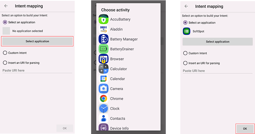Select intent mapping