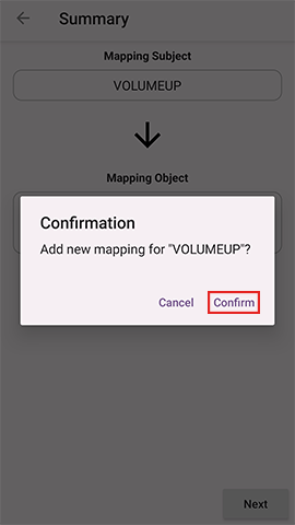 Intent remapped confirm