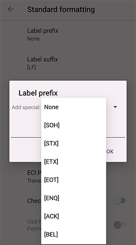 Label prefix