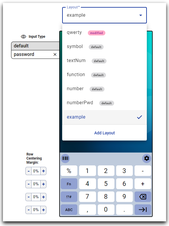 Layout dropdown menu