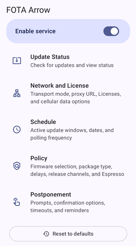 Settings Screen