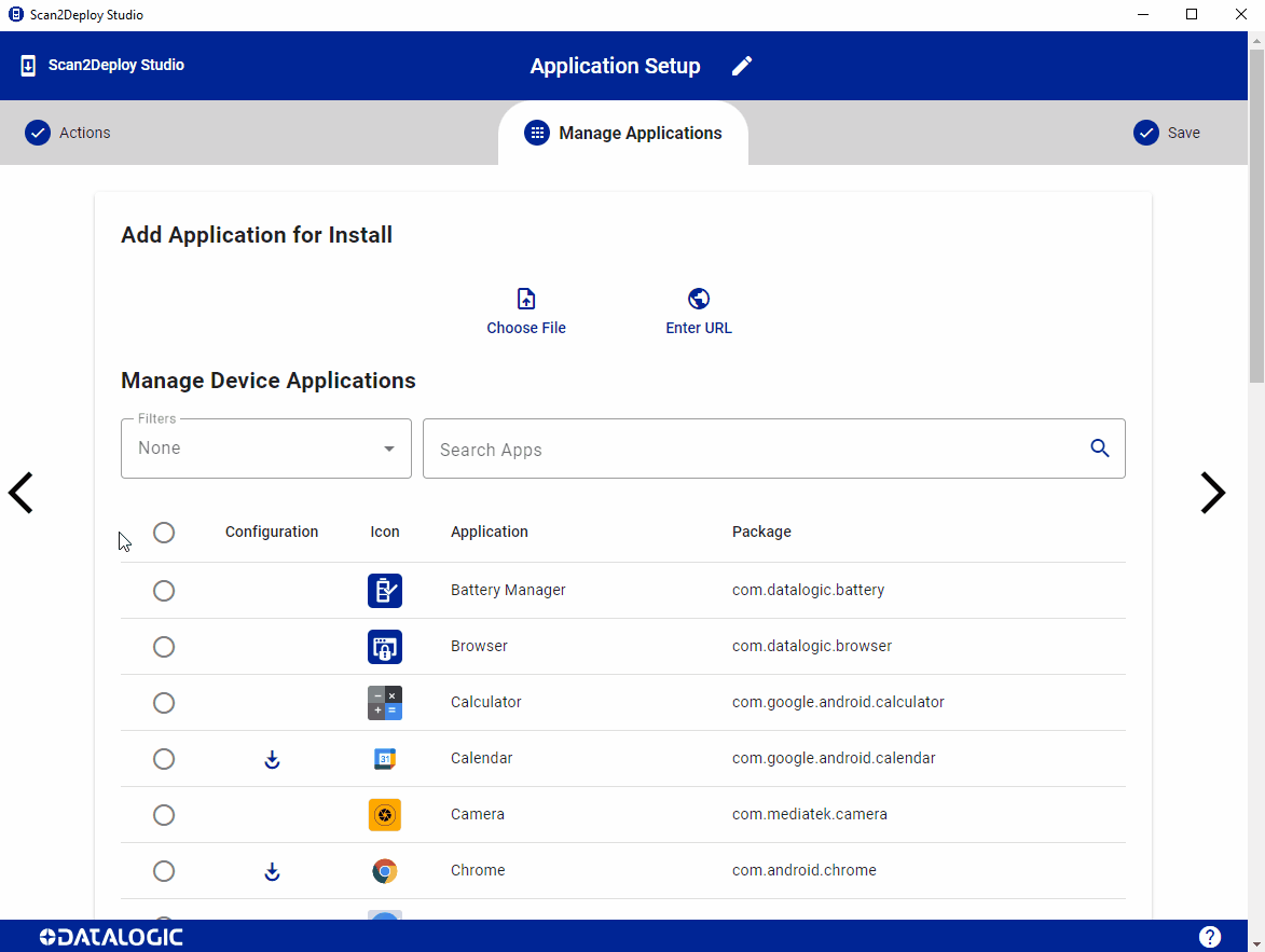 Applications page