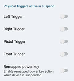 Physical Triggers Suspend
