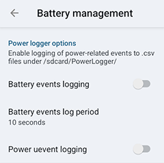 Power logger options