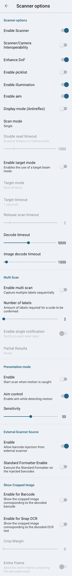 Scanner Options
