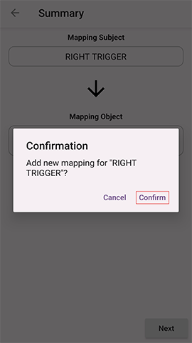 Text remapped confirm