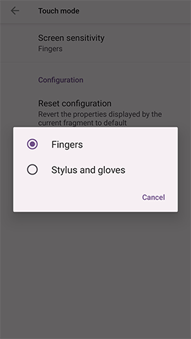 Touch mode