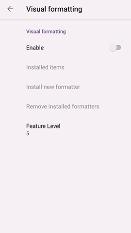 Visual Formatting