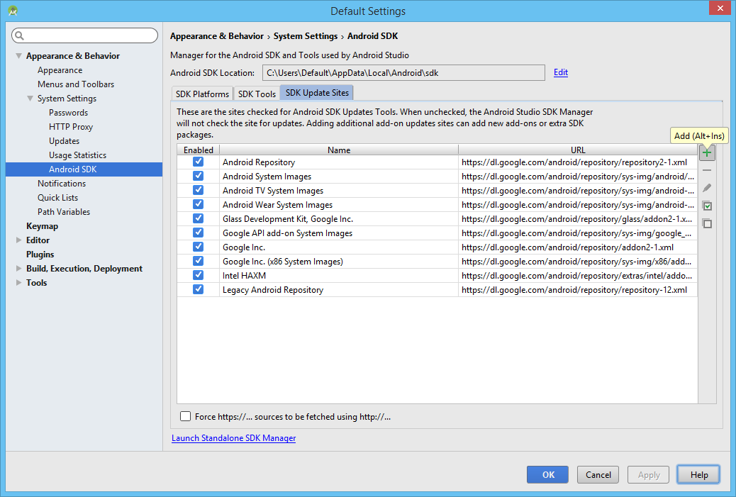 install sdk manager android studio